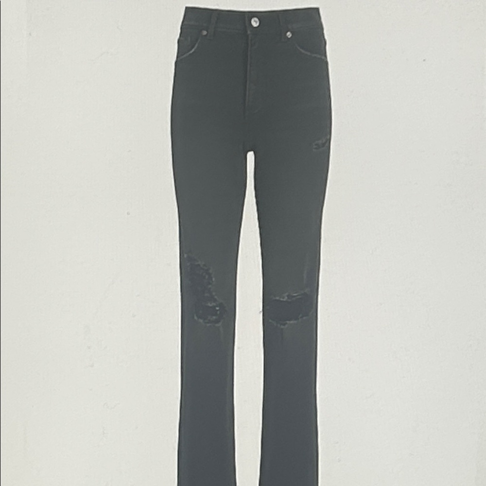 Express Black Straight Leg Distressed Jeans Size 8 - Picture 6 of 11